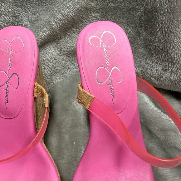 Jessica Simpson Pink Wedge Sandals - Picture 3 of 9